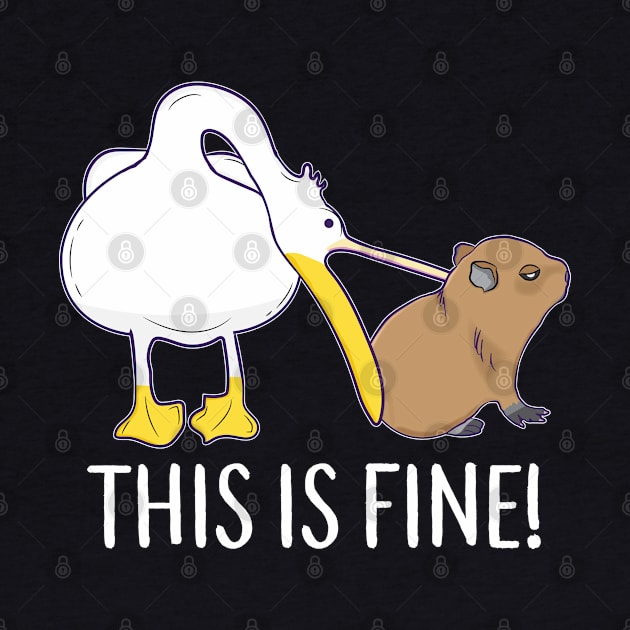 This is fine Meme funny Capybara dog Pelican Nihilism by alltheprints